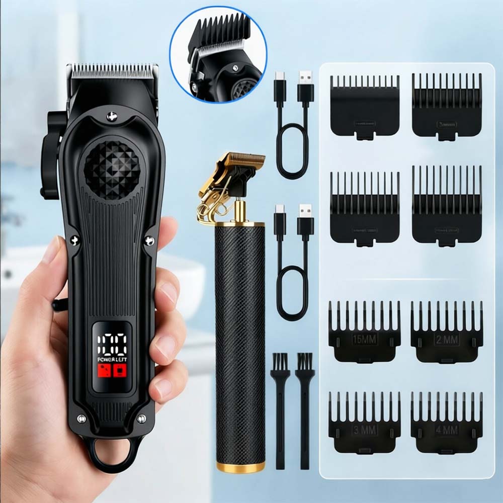 Men'S Grooming Clippers - Professional Hair Clippers with LED Display,