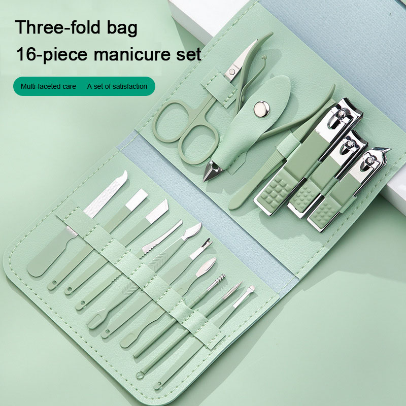 Nail Care Kit Mens - 16PCS Professional Nail Clipper Set Stainless