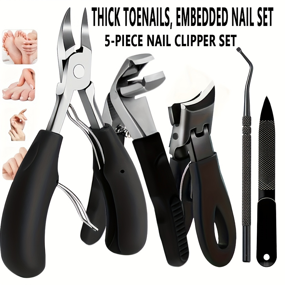 Nail Care Kit Mens - 5pcs Heavy-Duty Professional Pedicure & ManicureSet