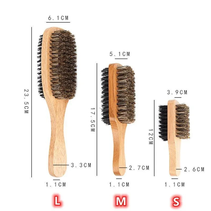 Men'S Grooming Organizer - Beard Brush with Natural Wooden Handle