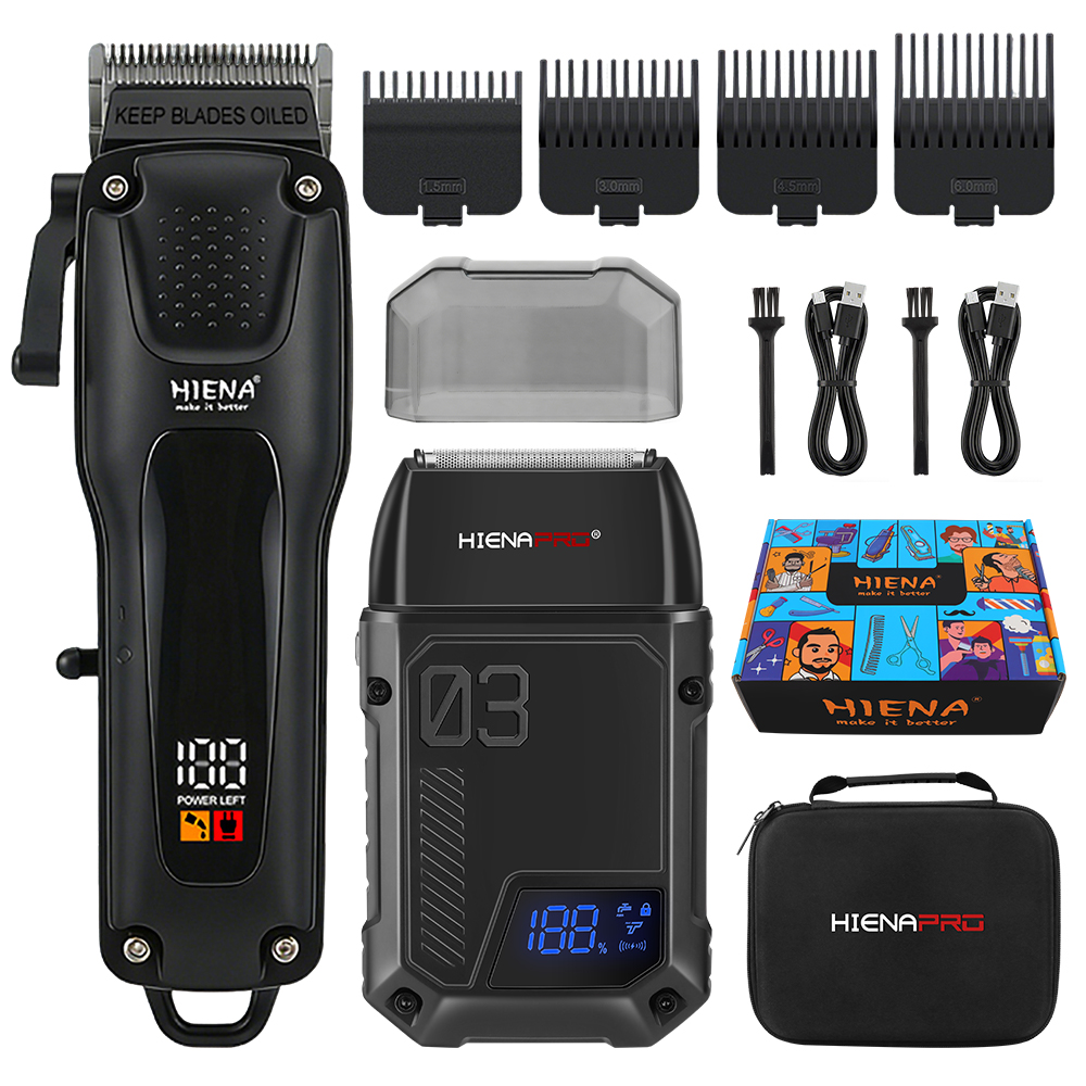 Mens Grooming Kit Gift - HIENA PRO 2-in-1 Cordless Hair Clipper
