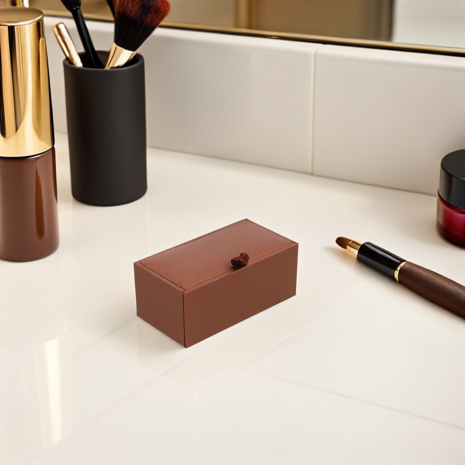 Men'S Grooming Organizer - PU Cufflink Box Men Jewelry Storage