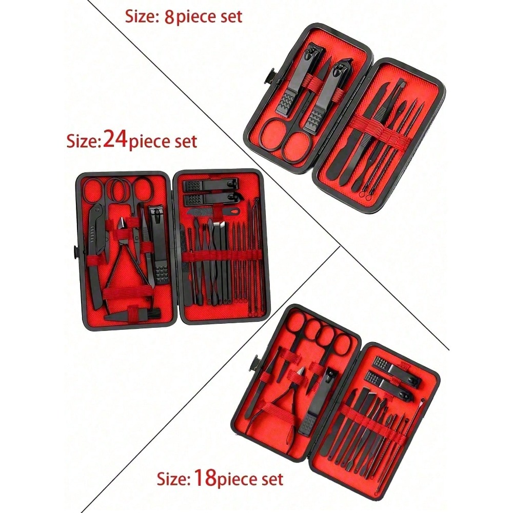 8/24pcs Professional Manicure  - đánh giá và giá Nail Care Kit Mens
